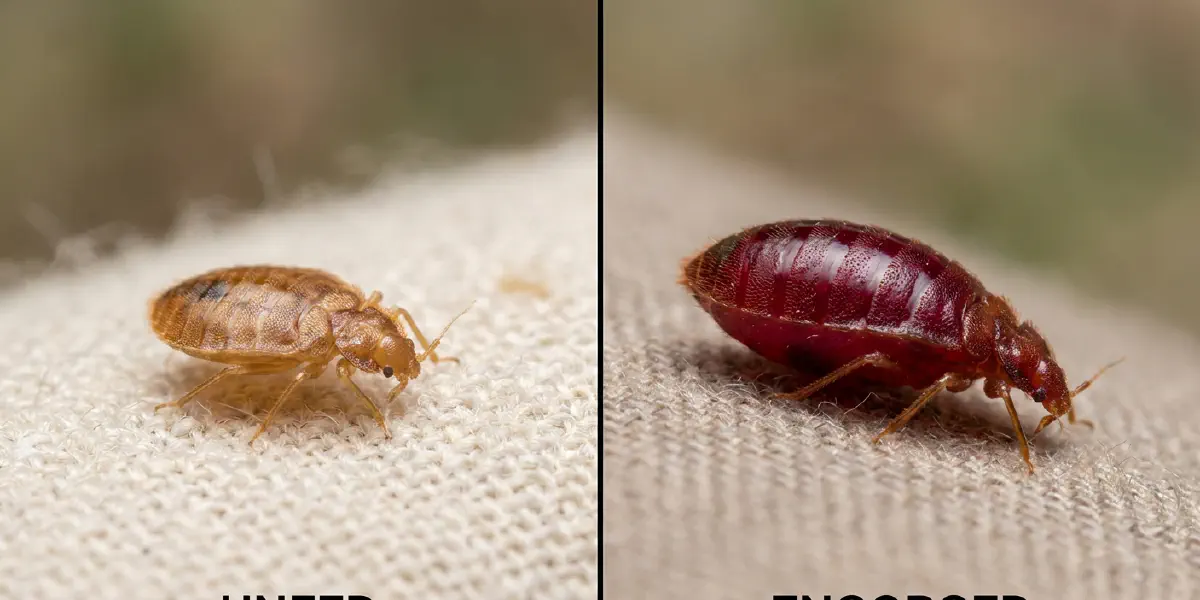 Bed Bug Color Before/After Feeding: Tan to Red in Minutes (Photo ID ...