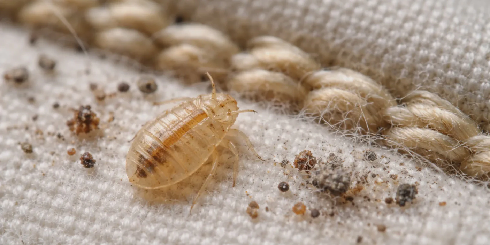 bed bug shells compared to dirt and dust on mattress